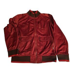 Caffeine Track Jacket Men's Full Zip Retro Red Artsy  Y2K Streetwear